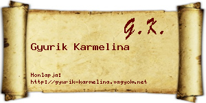 Gyurik Karmelina névjegykártya